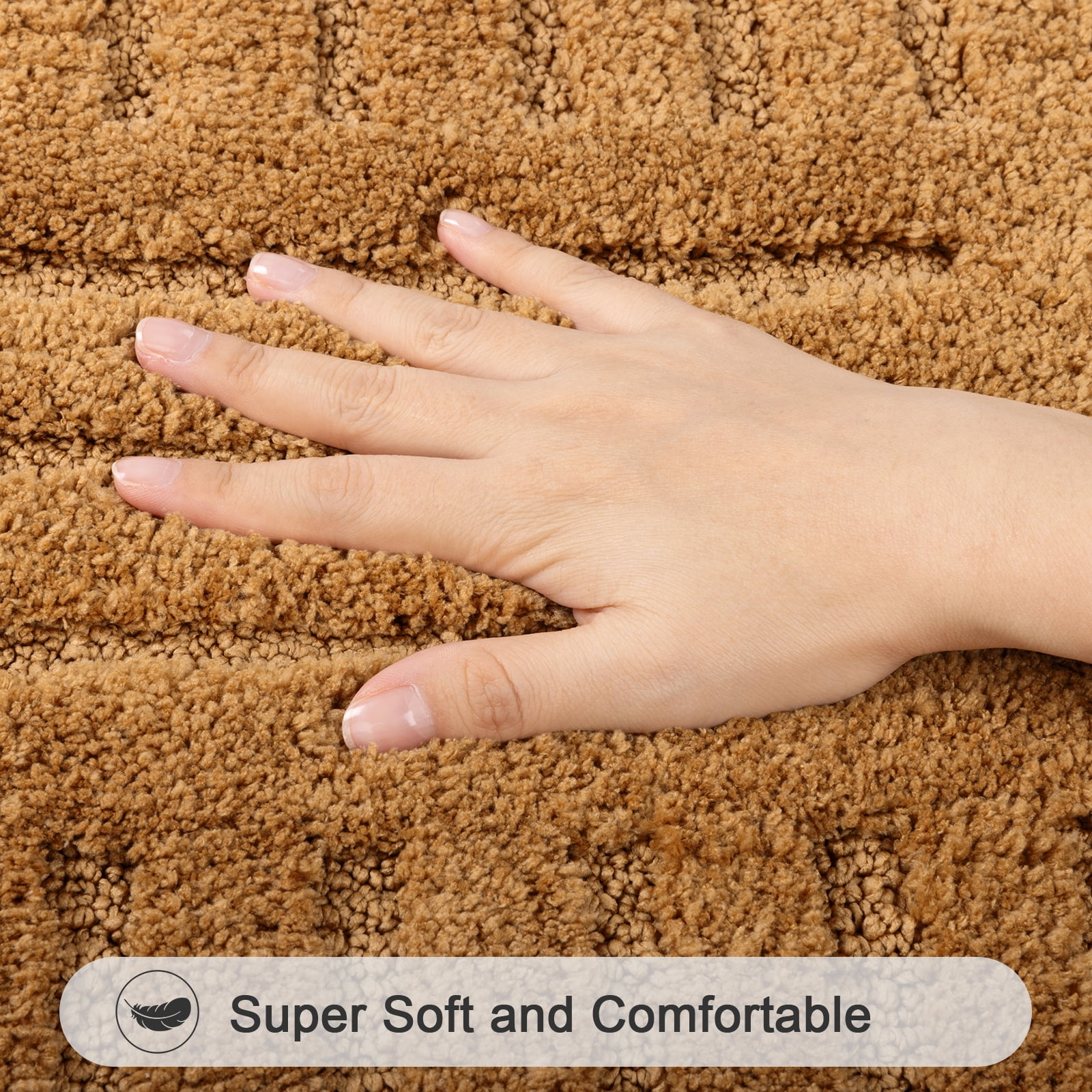 Bathroom Rugs Sets 3 Piece, Soft Absorbent Microfiber Bath Mats and U-Shaped Contour Toilet Rug, Plush Shaggy Bath Mat Set for Bathroom