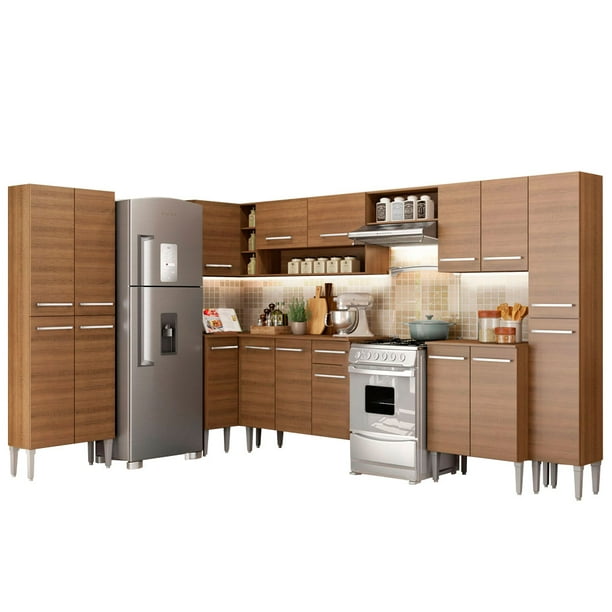 Cocina Integral Completa Esquinera Madesa 01 GCEM513001 Marrón