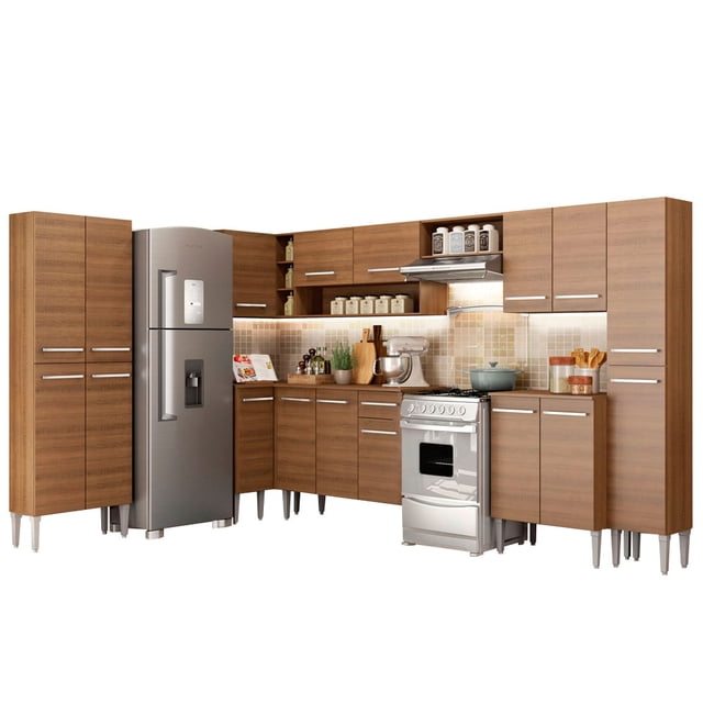 Cocina Integral Completa Esquinera Madesa 01 GCEM513001 Marrón