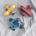 thumbnail image 2 of nipocaio Vintage Biplan Avion Modèle Statue Décoration Souvenir Jaune, 2 of 5