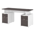 thumbnail image 1 of BBF Jamestown - Pedestal desk - rectangular - storm gray - white, storm gray base, 1 of 12