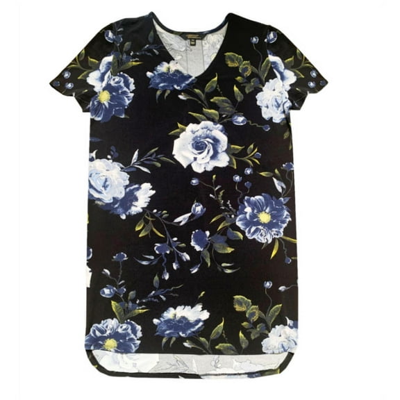 CHRISTIAN SIRIANO Women's Short Sleeve Printed Dress in Black Floral, Small