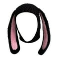 thumbnail image 1 of Winter Warm Knit Hoodwith Rabbit Ears for Adults Suitable for Seasonal Outdoor Activities and Everyday Comfort, 1 of 3