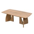 thumbnail image 2 of Mesa de Centro Rectangular con Doble Base Curva de Madera y Cubierta Veteada – Bossa Zhana, 2 of 5