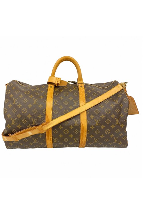 Pre-Owned Louis Vuitton Monogram Keepall Bandouliere 50 Boston Bag M41416 Brown Men's... (Good)