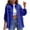 Blue, variant on Viikei Womens Coats and Jackets Plus Size Women's Fashion Long-Sleeved Casual Button Loose Denim Jacket with Burrs and Holes