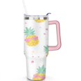 thumbnail image 2 of 40 OZ Pineapple Glass Coffee Cup Gifts for Women Men Birthday Travel Coffee Mug Gifts for Boyfriend Insulated Stainless Steel Coffee Mug with Handle, 2 of 7