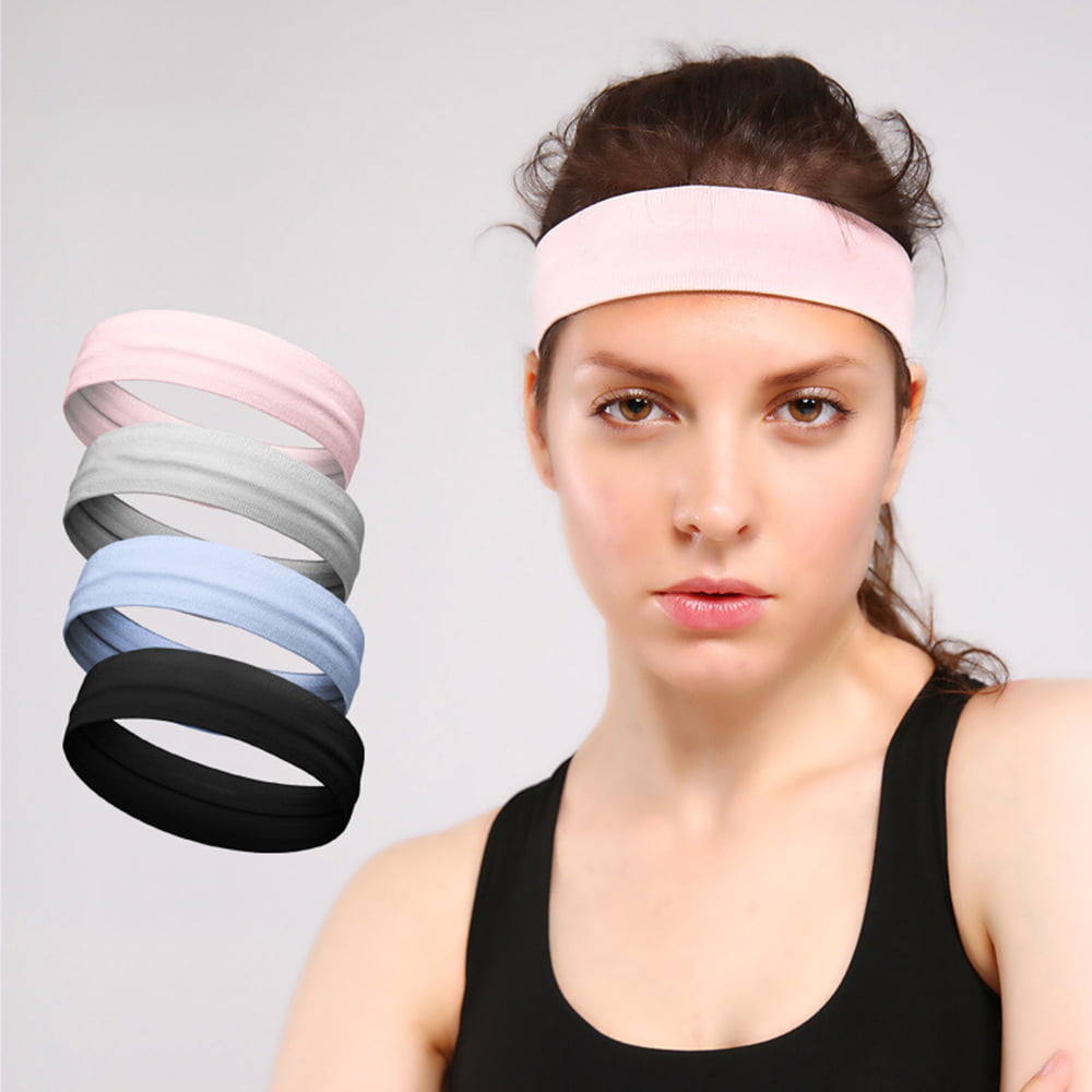 2" Super Soft Light Pink Hair Band Head Sports Sweat Headband Stretch NEW 