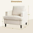 thumbnail image 5 of Modern Accent Chair, Upholstered Reading Armchair with Wood Legs, Mid-Century Leisure Comfy Single Sofa Chair for Living Room, Bedroom, Home, Office, Beige, 5 of 8