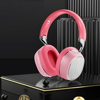Kids Headphones Bluetooth 5.3 Wireless 60H Play Time Volume Limit 85/110dB Over Ear Foldable Protection Headset/Wired AUX Cord Mic for Children Boy Girl Travel School Phone Pad Tablet - Pink