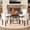 White, variant on PureDashio Modern 5-Piece Round Dining Table Set for 4, Walnut Wood Tabletop & Black Metal Pedestal Base, White Tufted Chairs, Ideal for Small Kitchen, Apartment, Cafe