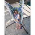 thumbnail image 3 of The Hamptons Collection 72” Blue and Green Brazilian Style Hammock Chair with a Hanging Bar, 3 of 5