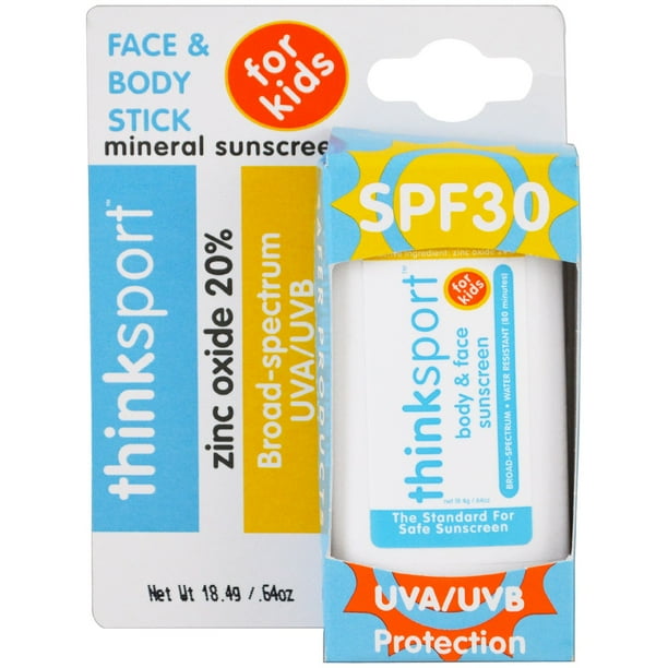 Think Thinksport Face Body Sunscreen Stick For Kids SPF 30 64 oz 18 4 g