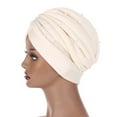 thumbnail image 2 of GreatBaby Ladies' Fashion Solid Color Nail Bead Headband Hat Muslim Headband Hat Spring summer For Daily Wear Functional and Stylish Choice(Beige,Free Size), 2 of 2