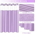 thumbnail image 4 of Ikfashoni Hookless Shower Curtain with Snap in Liner, Purple Waffle Weave Stall Bathroom Curtain, 72"X78", 4 of 5
