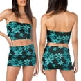 thumbnail image 7 of KOMOO Women Two Piece Skirt Set Summer Floral Sleeveless Crop Tube Tops Bodycon Mini Skirt Outfits, 7 of 7