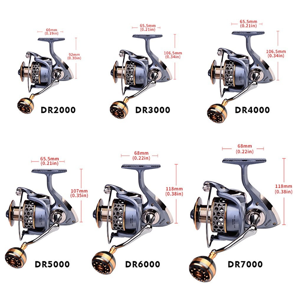 Interchangeable Spinning Fishing Reel with Full Metal Spool