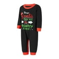 thumbnail image 3 of Elippeo Christmas Family Pajamas Matching Set Letter Santa Hat Arrow Print Long Sleeve Tops and Plaid Pants Sleepwear, 3 of 10