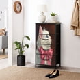 thumbnail image 6 of Vintage Dresser for Bedroom with 4 Storage Drawers White Cat Blue Eyes Pink Bow Dressers Chest of Drawers Steel Framed Fabric Closet Organizers for Dorm Entryway, 6 of 8