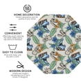 thumbnail image 3 of Honeii Dinosaurs And Leaves print Leather Coaster Set of 4, ideal for safeguarding your furniture from drinks spills and effortless cleanup-Octagon, 3 of 6