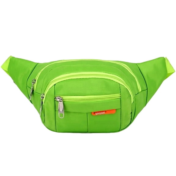 PacificPlex Womens Unisex Nylon Canvas Fanny Pack Waist Money Belt Travel Bag (Lime), Lime,