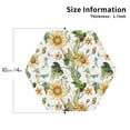 thumbnail image 2 of Lsque Watercolor Bright Sunflowers Pattern 4" Drink Coasters Set of 4, PVC Leather Absorbent Coasters, Table Coaster Set Decorative Coffee Cup Coasters Housewarming Gift -Hexagon, 2 of 6