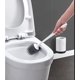 thumbnail image 2 of Escobilla de baño de silicona, escobilla de baño flexible con cepillo de silicona, montaje en pared sin perforaciones, color blanco, 2 of 5