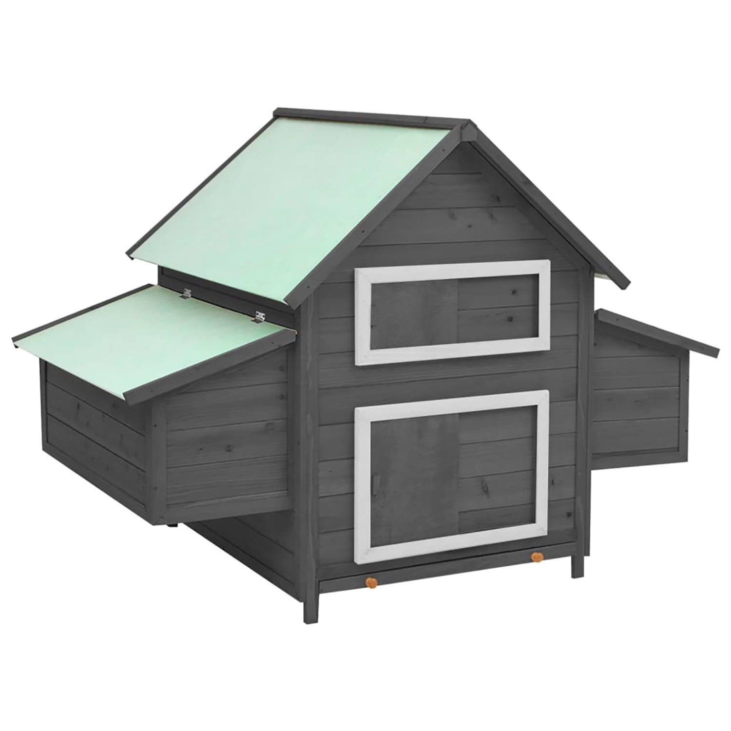 Pefilos 59.8" Chicken Coop Outdoor with Nest Boxes, Solid Firwood Rabbit Cages for Indoor, Large Hen House for Water-Resistant Roofs, Gray Pefilos 59.8" Chicken Coop Outdoor with Nest Boxes, Solid Firwood Rabbit Cages for Indoor, Large Hen House for Water-Resistant Roofs, Gray