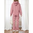 thumbnail image 3 of OYYN Girls Graphic Jogging Suits Sweatsuits 2 Piece Set Oversized Hoodie and Sweatpants Clothes (Pink 7-8 Years), 3 of 7