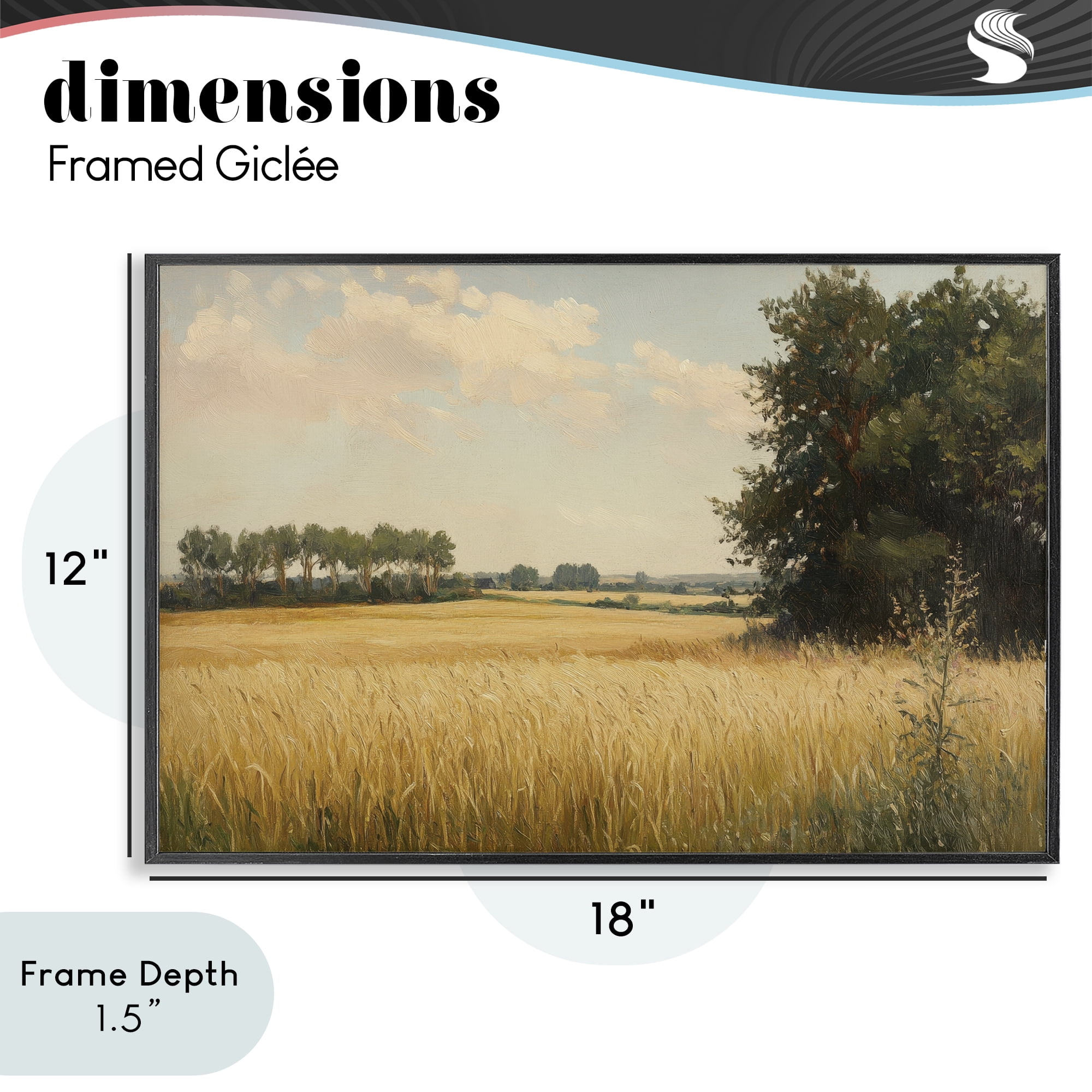 Stupell Industries Where The Wheat Grows Black Framed Giclee Art, design by Petal Prints Design
