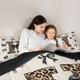 thumbnail image 4 of Feelyou Fashion Initial H Twin Bedding Sets 7pcs, Bow Cheetah Leopard Print Comforter Set, 4 of 8