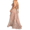 thumbnail image 4 of EIMELI Robe Maxi Fendue Sexy Y2K Fée Bretelles Spaghetti Robe Florale Fluide Plage Sortie avec Foulard, 4 of 7