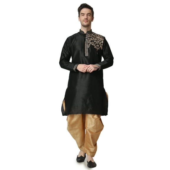 Royal Kurta Mens Silk Patchwork Kurta Salwar Set