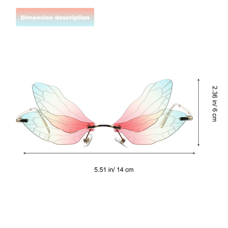 1pair Women Rimless Butterfly Design Creative Fashion Glasses For