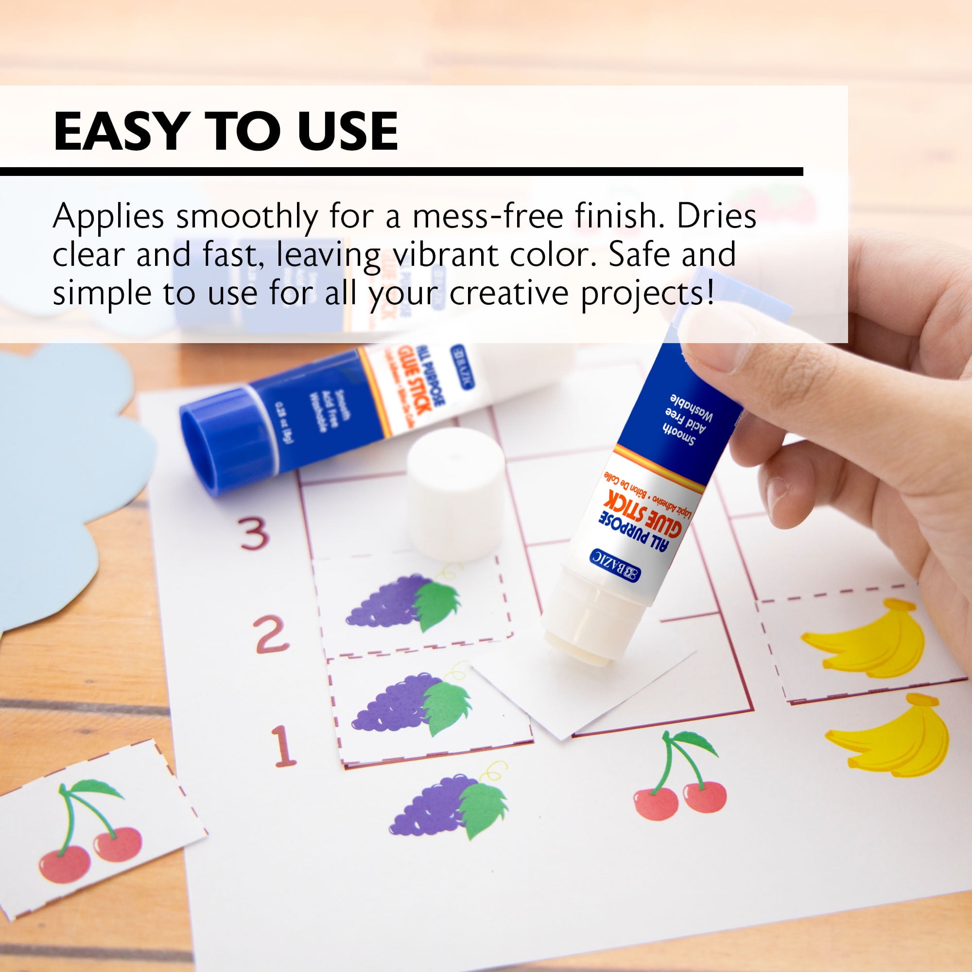 BAZIC Premium Glue Stick 8g, White Glue Sticks Acid Free (4/Pack), 24-Packs