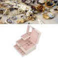 thumbnail image 3 of Jewelry Storage Box, Girls Gift Jewelry Organize Case Partition Design Portable with Drawer for Powder Room for Women, 3 of 7
