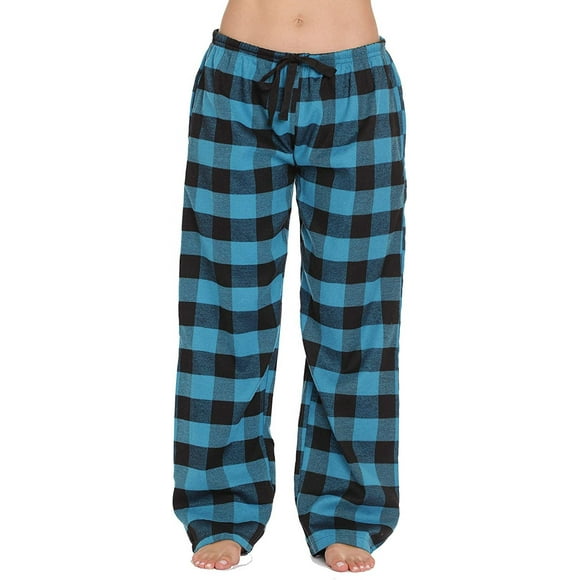Buffalo Plaid Flannel Pajama Pants for Women with Pockets
