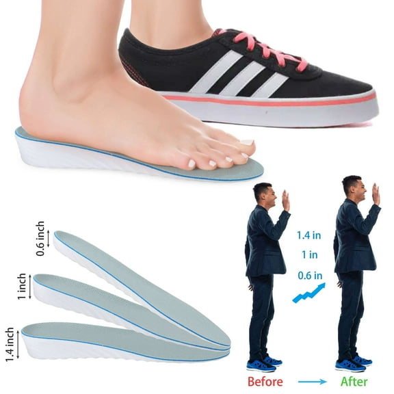 Luxtrada Men Women Invisible Height Increase Insoles Heel Lift Taller Shoe Inserts Pad (0.6in)