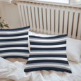 thumbnail image 6 of Navy Blue Gray Stripe Throw Pillow Covers 20x20 Inch Set of 2, Modern Farmhouse Horizontal Striped Waterproof Outdoor Pillow Covers, Decorative Cushion Pillowcases for Couch, Sofa, Bed, Garden, Patio, 6 of 9