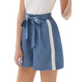 thumbnail image 4 of Women's Casual Comfy Bowknot Elastic Waist Shorts Stripes Summer Beach Pockets, 4 of 9