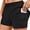 Black, variant on Athletic Shorts for Women Elastic Waistband with Liner and Pockets Gym Workout Yoga Running Shorts.
