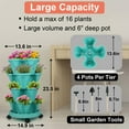 thumbnail image 2 of Active Mind Ltd Smart Space Vertical Planter 4-Tier Tower with Bonus Wheels - Mobile Gardening Pots for Indoor/Outdoor Flowers, Vegetables & Succulent Plants, Teal, 2 of 6