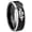 Black 2 Tone Beveled Edge, variant on Air Force Concave Black Plated Tungsten Promised Ring 10MM