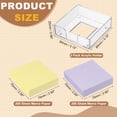 thumbnail image 2 of 3x3 Inch 2 Pcs Sticky Note Holder with 200 Sheets Self-Stick Note Memo Pad Dispenser Office Desk Organizer Supplies for Home Office Desktop, Purple, Yellow, 2 of 6