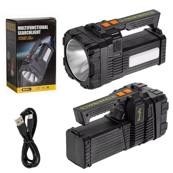 10000000LM Spotlight Rechargeable Flashlight Super Bright Outdoor Handheld Torch