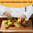 thumbnail image 3 of Orblue Lemon Zester & Cheese Grater - Premium Citrus Zester, Kitchen Grater for Parmesan, Chocolate, Fruits, Vegetables, Ginger, Garlic, Nutmeg - Stainless Steel Blades with Protective Cover, Green, 3 of 9