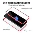 thumbnail image 3 of Nakedcellphone [Red] MAGNETIC Snap-On Case Aluminum Cover with Transparent Rear 9H Hard TEMPERED GLASS Clear Protector for Apple iPhone 8, iPhone 7, 3 of 8