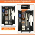 thumbnail image 3 of GangMei Metal Storage Cabinet with Hanging Rod and Pegboards,71" H Top Workbench Mobile Tool Chests Garage Cabinets with 4 Wheels,Tool Cabinets for Home,Office,Shop，Assembly Required, Big, 3 of 9