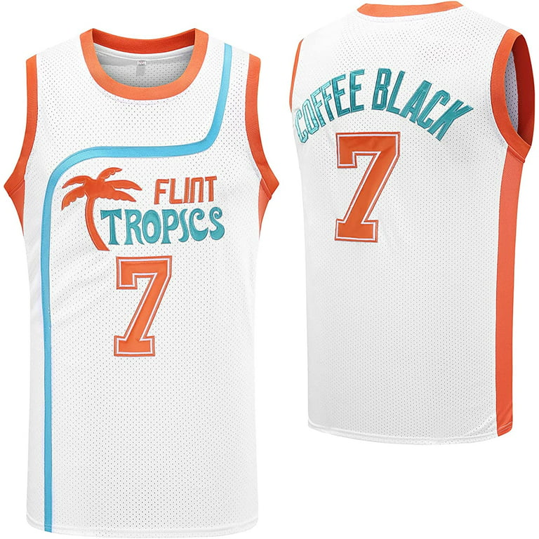 Flint Tropics Jackie Moon #33 Coffee Black #7 Semi Pro 90s Hip Hop Clothes  for Party Men Basketball Jersey Green White 