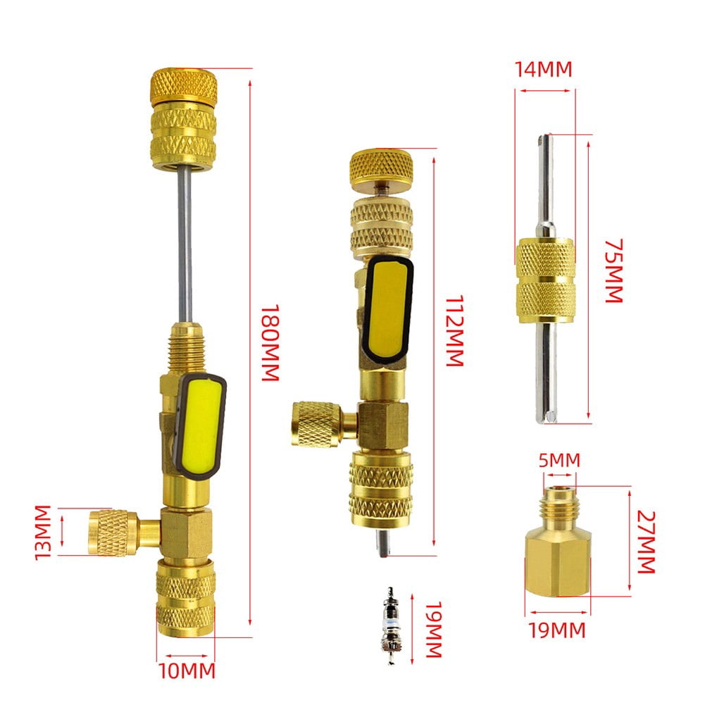 yaaqii Valve core remover installation Air conditioner repair tool with brass adapter